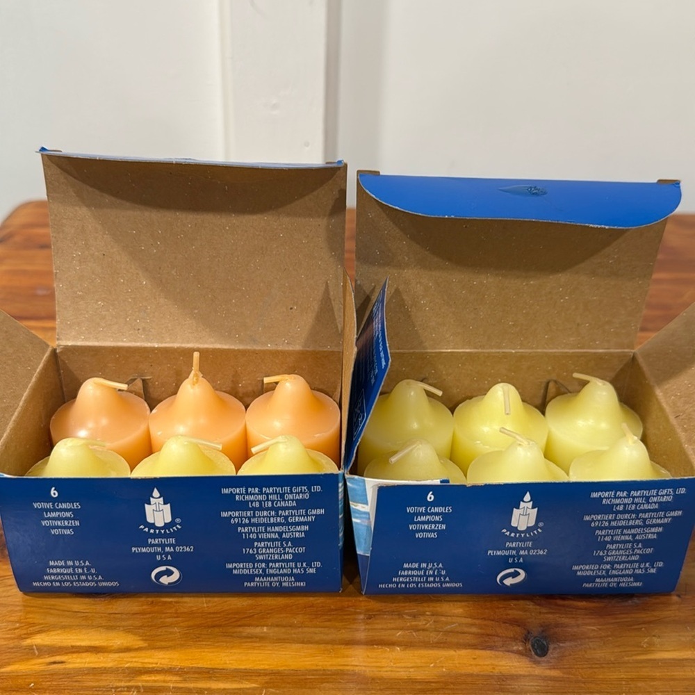 NIB Dozen PartyLite Indulgences Retired Clarity & Exhilaration Votive Candles